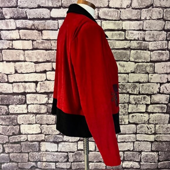 Positive Attitude Vintage Red & Black Long Sleeve Jacket Size 16 - Picture 8 of 9